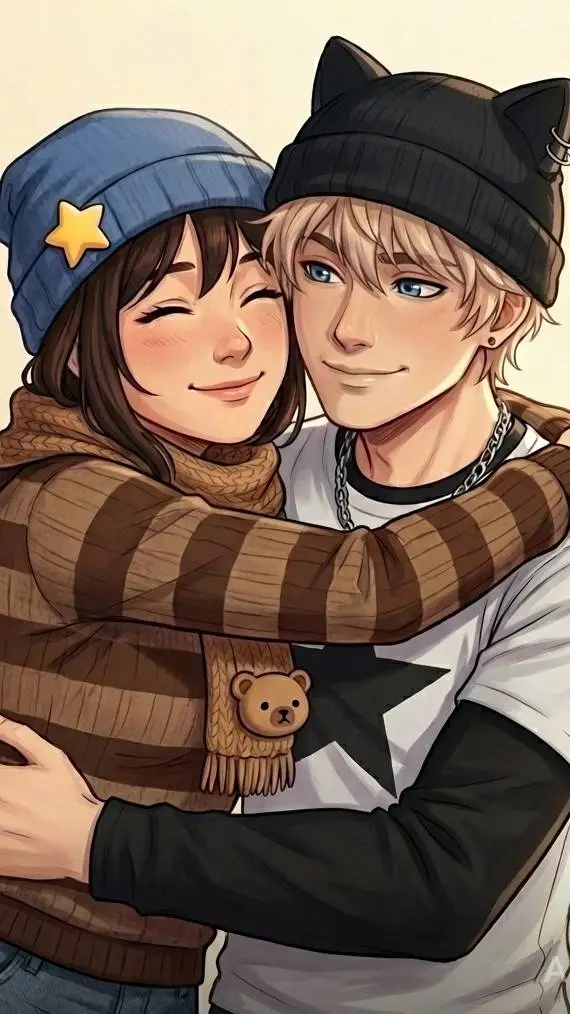 ai character: dogy x bunny🩵🖤 background