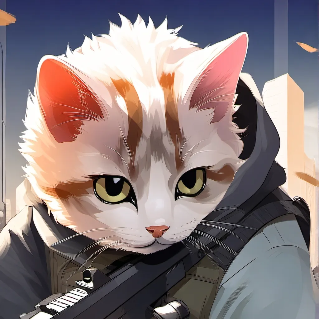 chat with ai character: cat with a gun