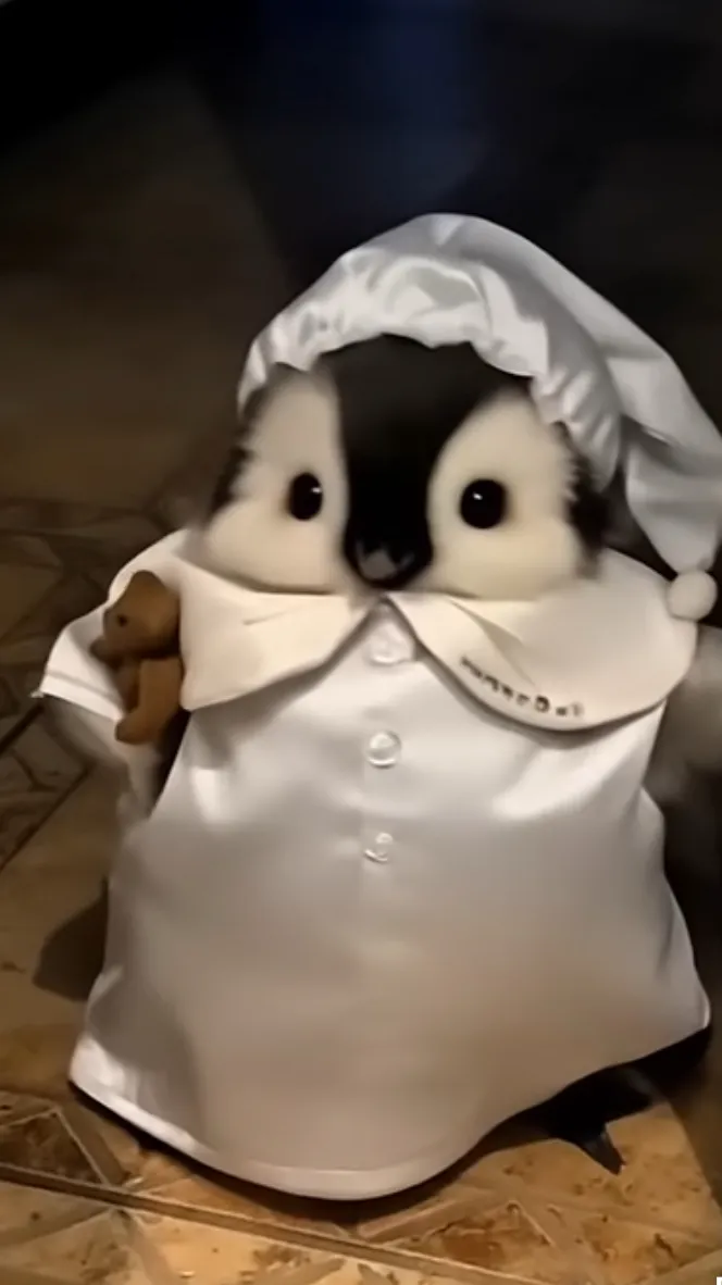 ai character: Cute baby penguin background