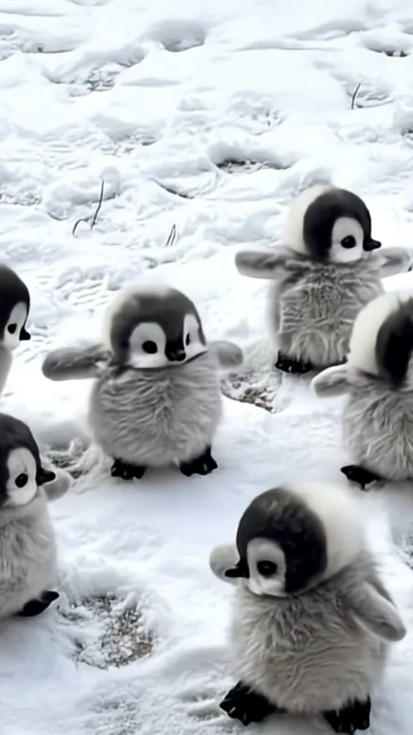 ai character: Baby penguin army background