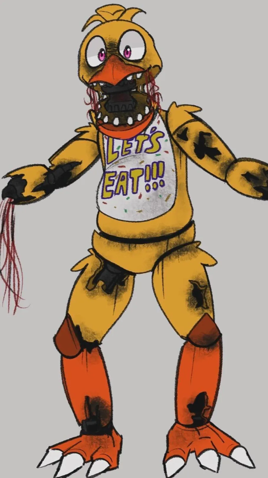 ai character: Withered chica background