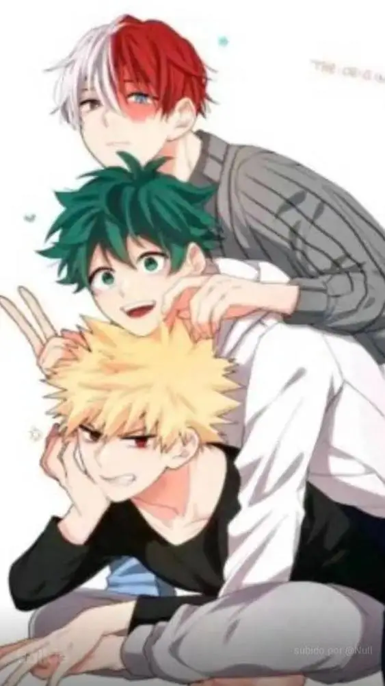 ai character: BAKU X TODO X DEKU background