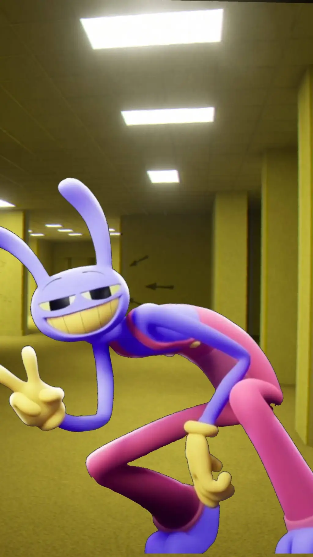 ai character: jaxs in backrooms background