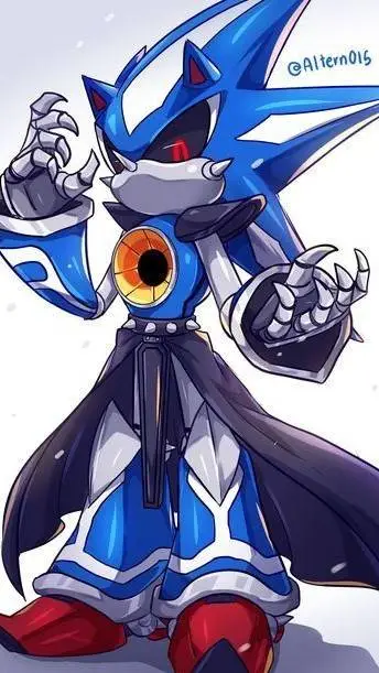 ai character: Neo metal sonic  background