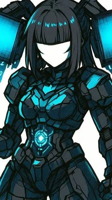ai character: Titan computer wom background