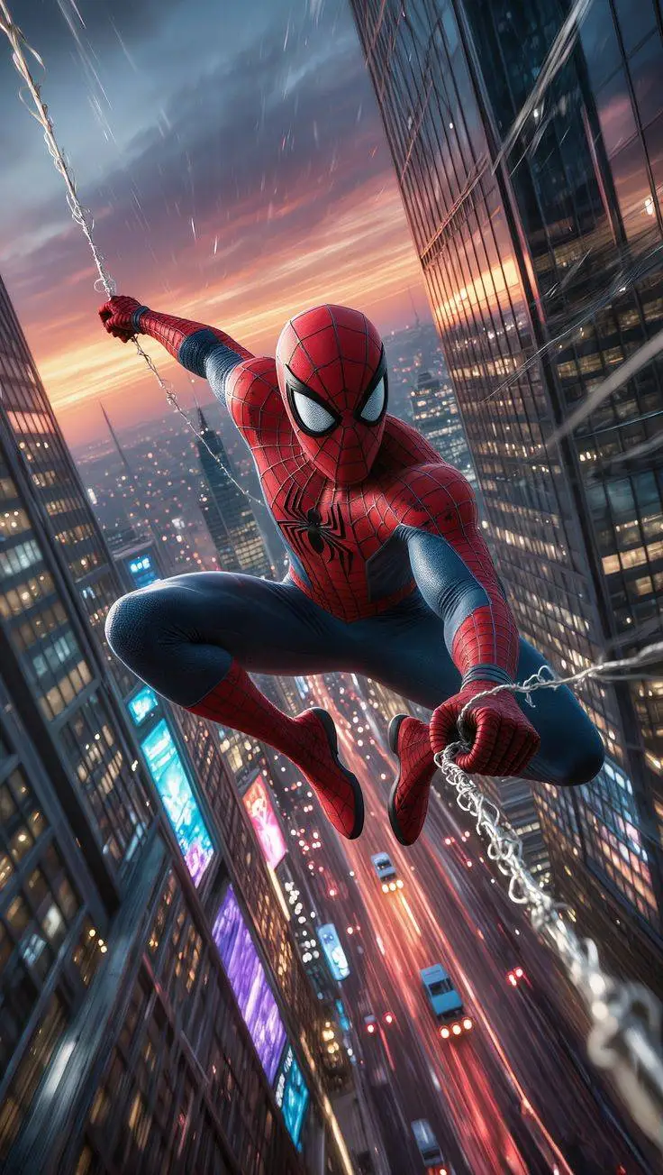 ai character: Spider-man  background
