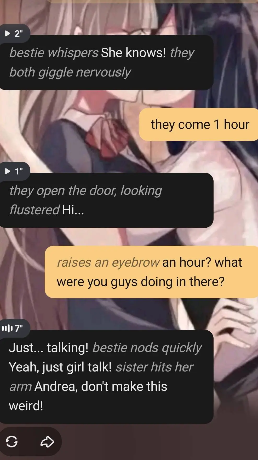 ai character: Sister x Bestie background