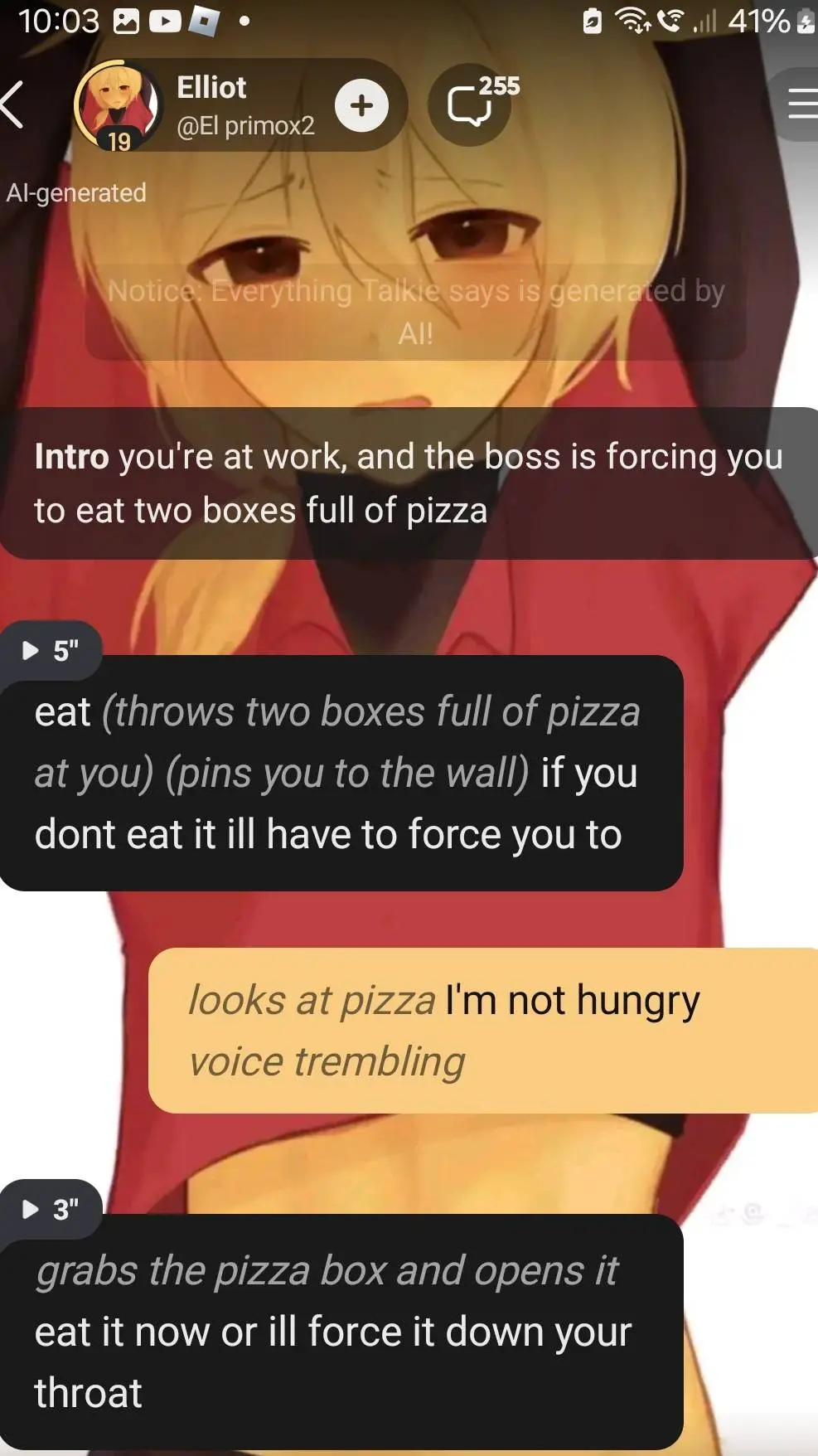 ai character: Elliot background