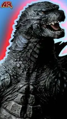 ai character: Sth vs godzilla background