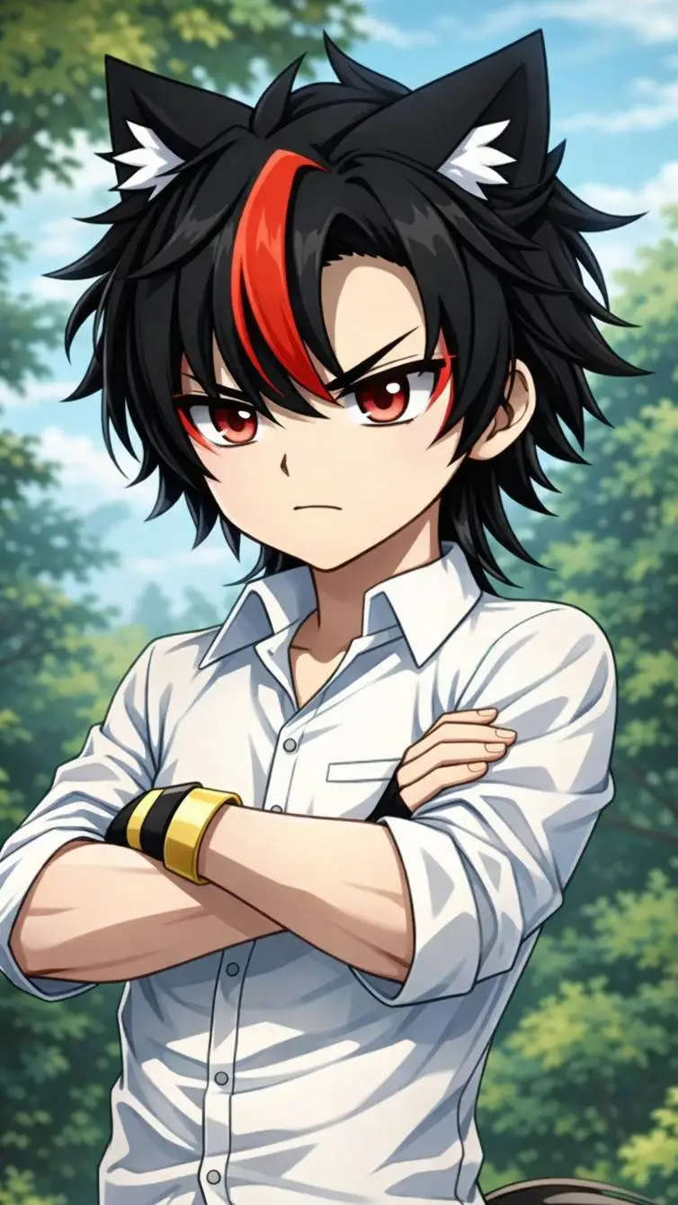 ai character: ycaro 🖤❤😐 background