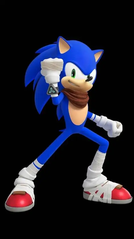 ai character: Sonic boom 💙🖌📘 background