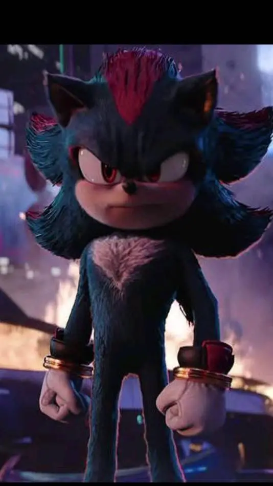 ai character: Shadow 🖤❤🦔 background