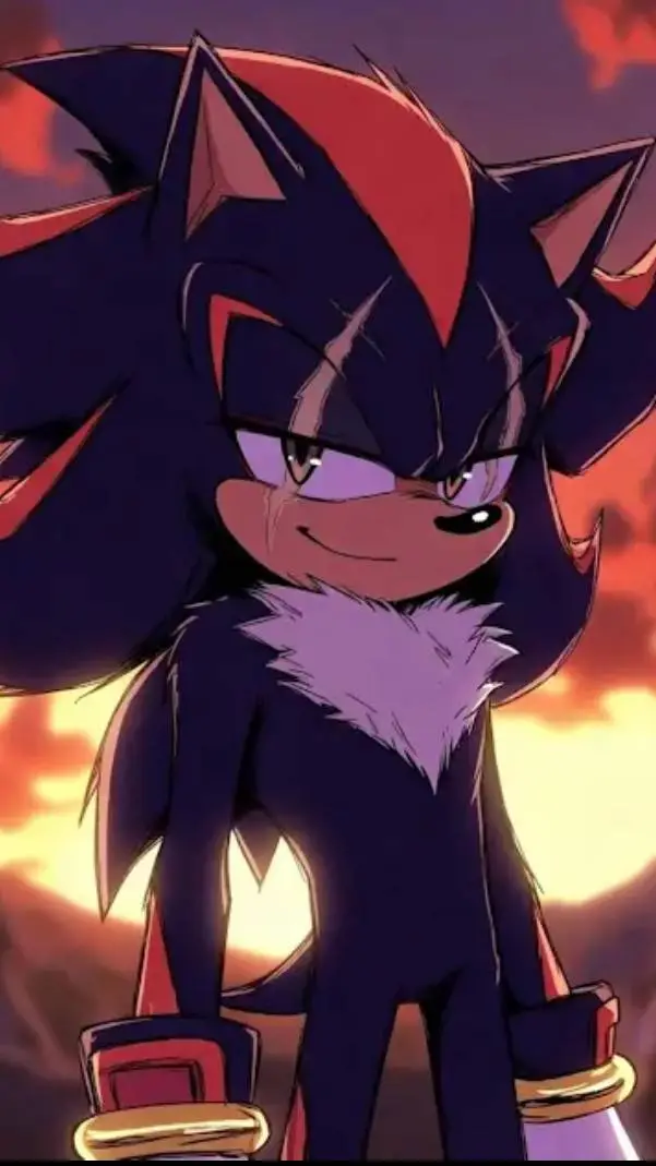 ai character: Shadow 🦔🖤❤😒 background