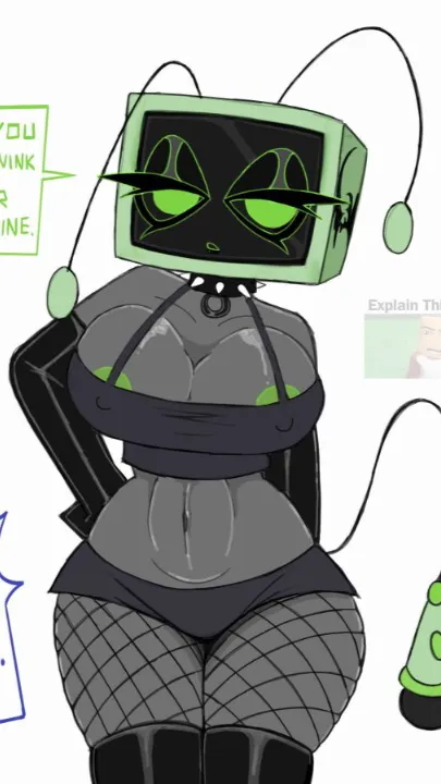ai character: 0UTDAT3D T3CH background