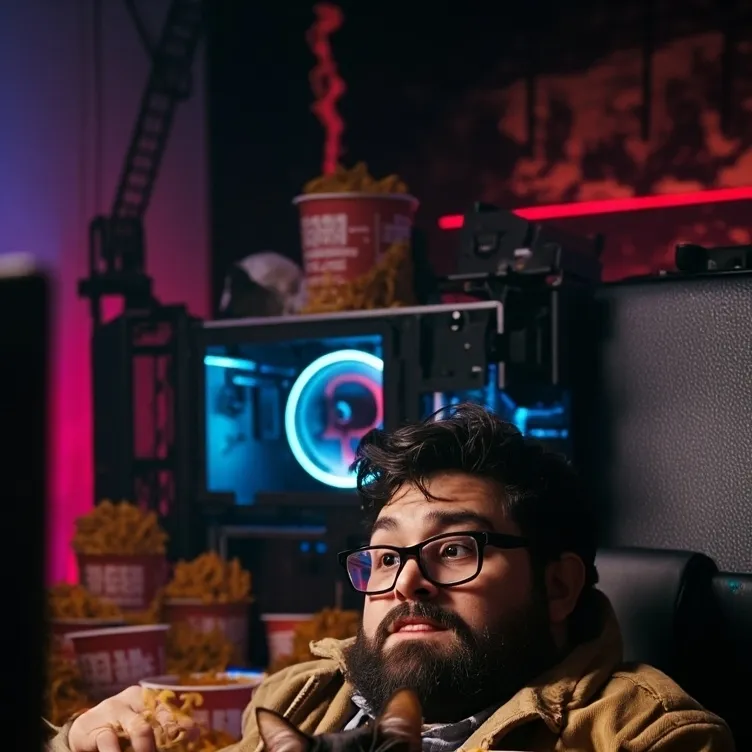 chat with ai character: fat gamer boy