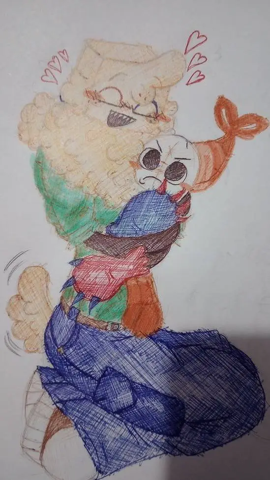 ai character: Shrimpo peluche! background