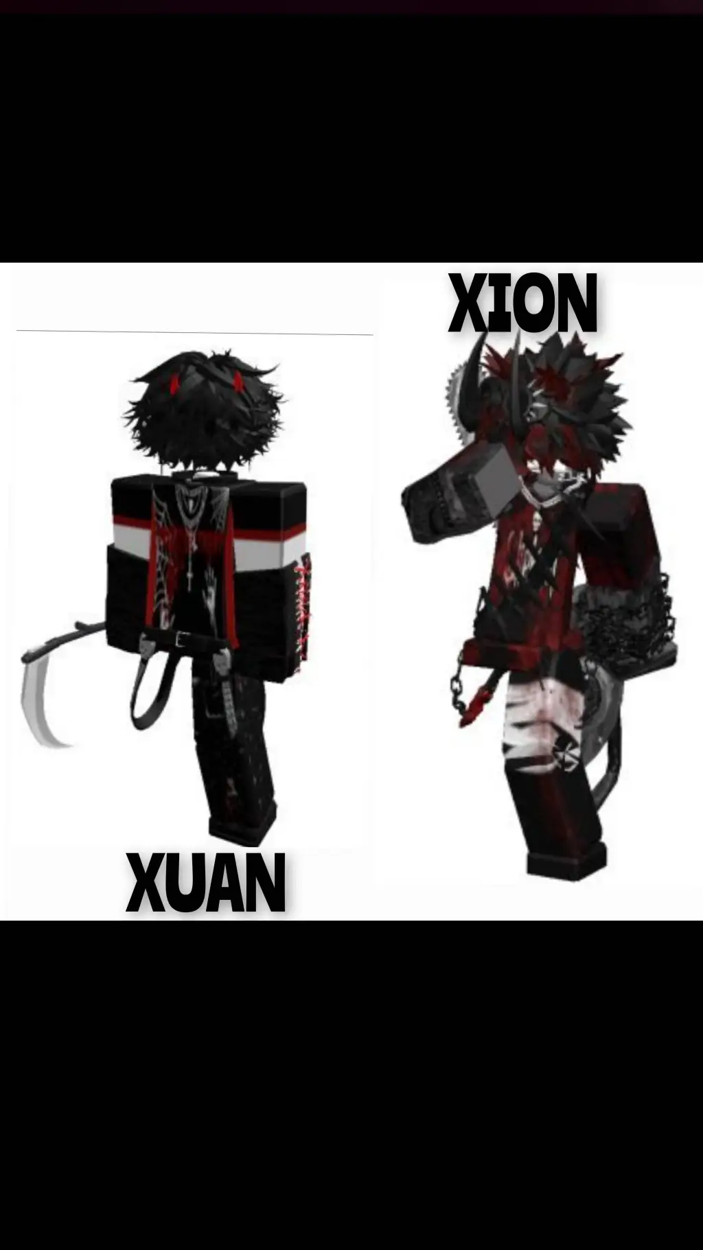 ai character: XION /XUAN🖤❤️ background
