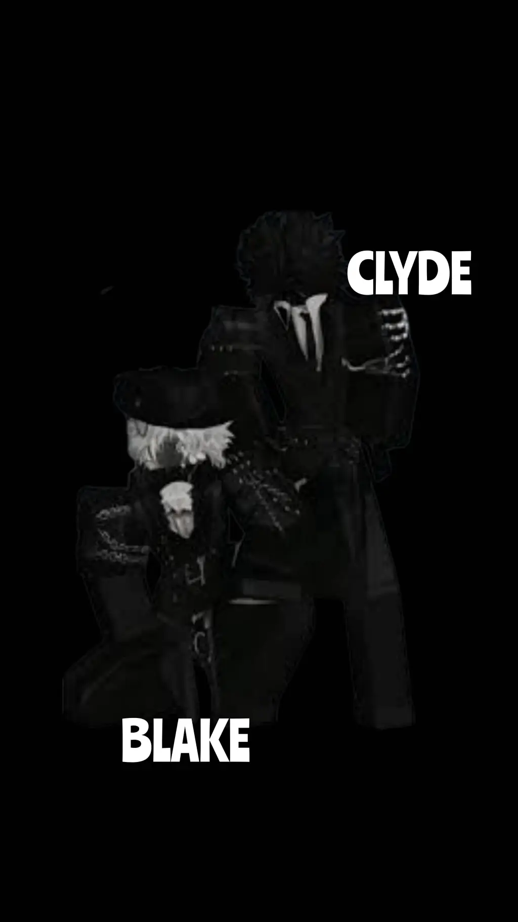 ai character: BLAKE & CLYDE🤍🖤 background