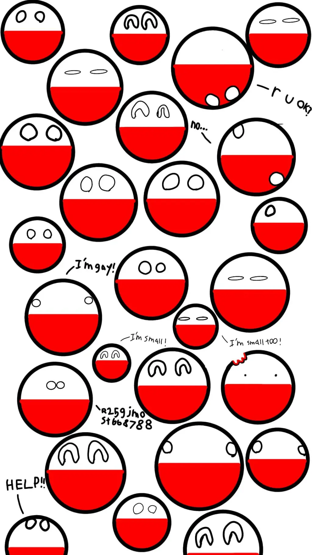 ai character: 25 Poland balls background