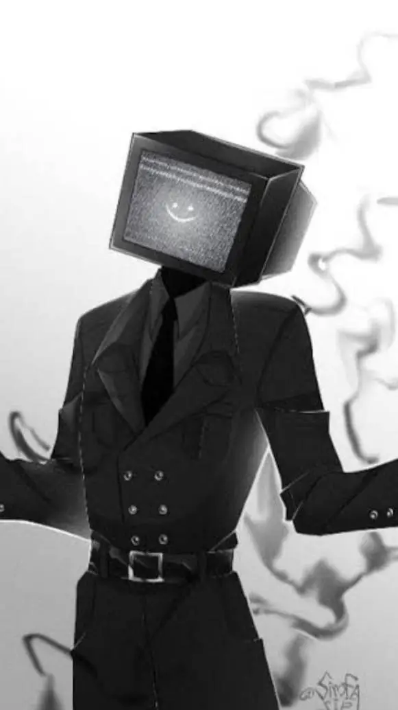 ai character: TV man 🗿🍷 background