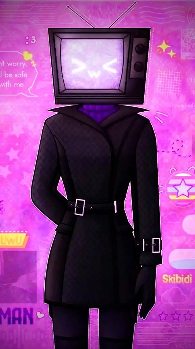 ai character: Tv woman  background