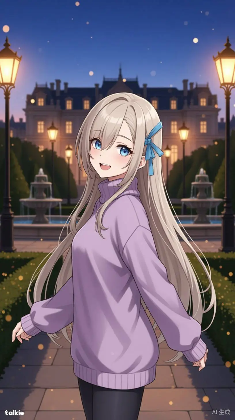 ai character: 🩵Melani🤍💫 background