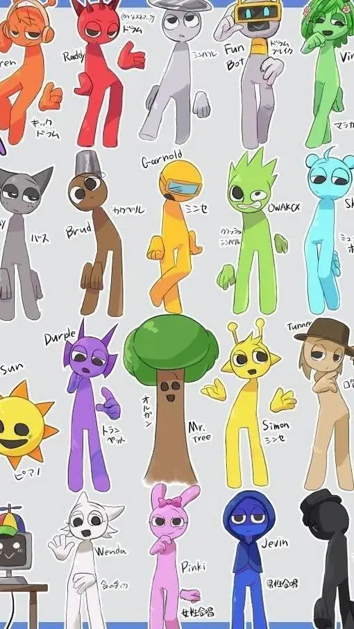 ai character: sprunki camp  background