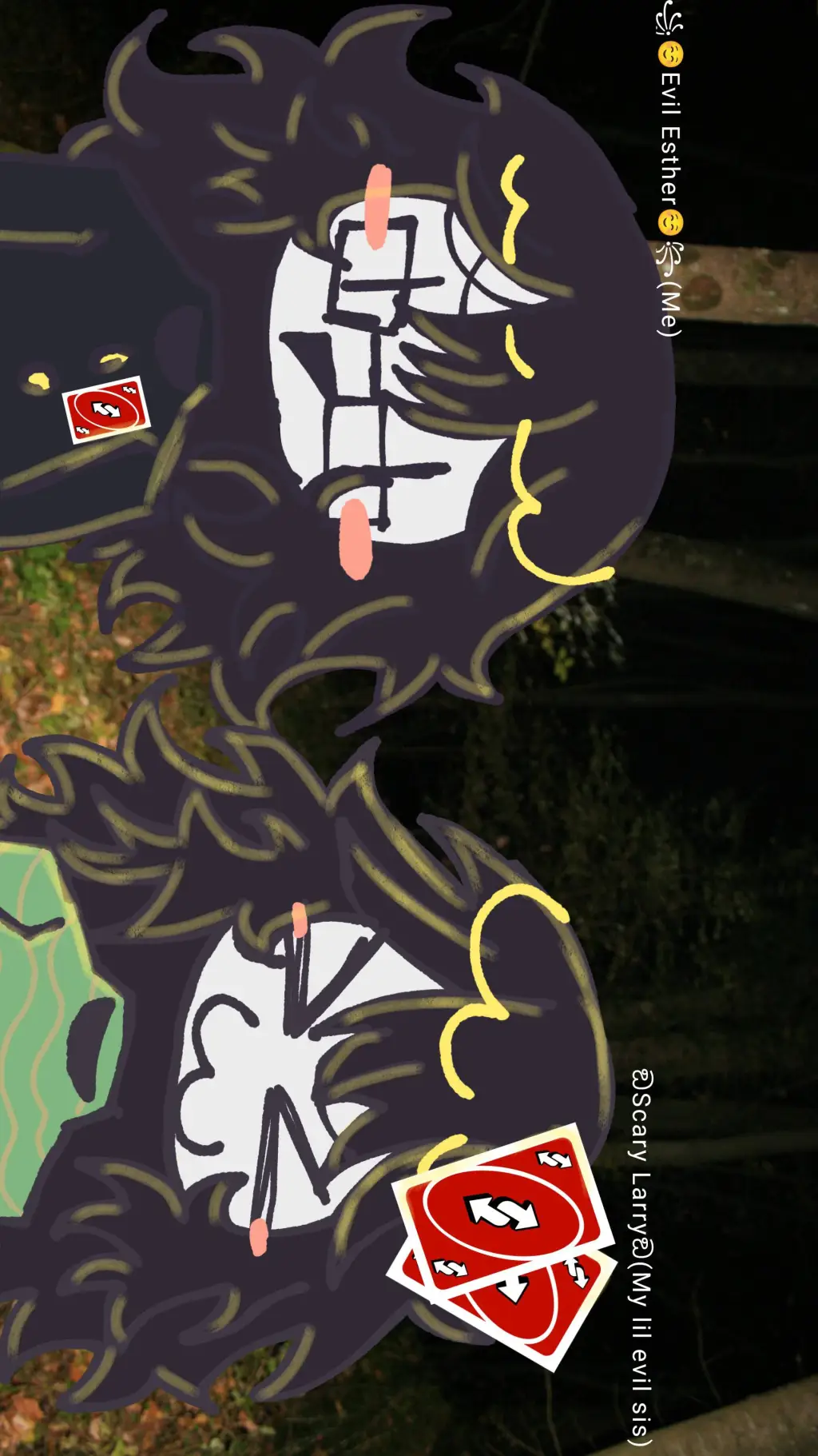 ai character: Urbex in a forest  background