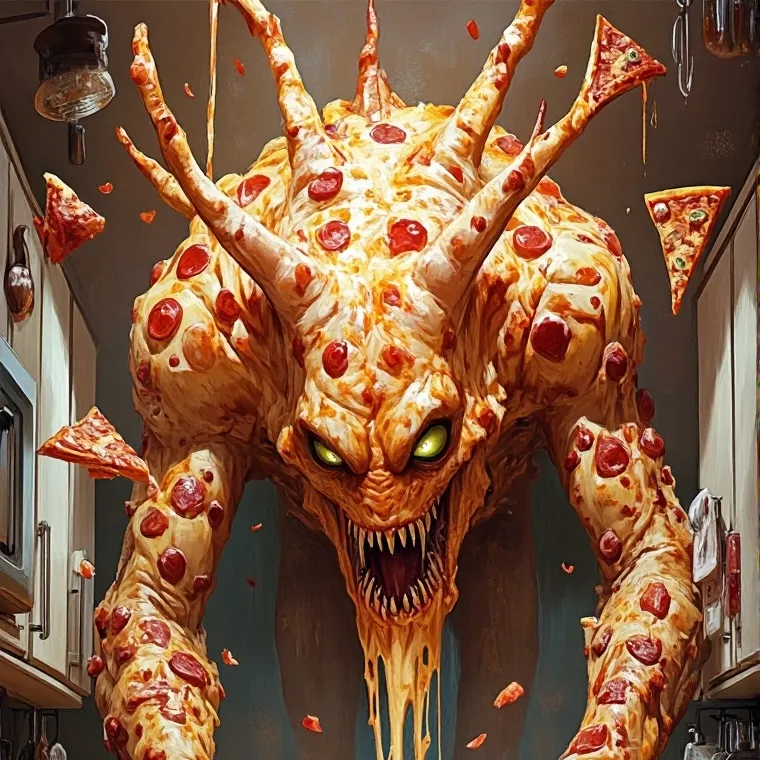 chat with ai character: Pizza monster