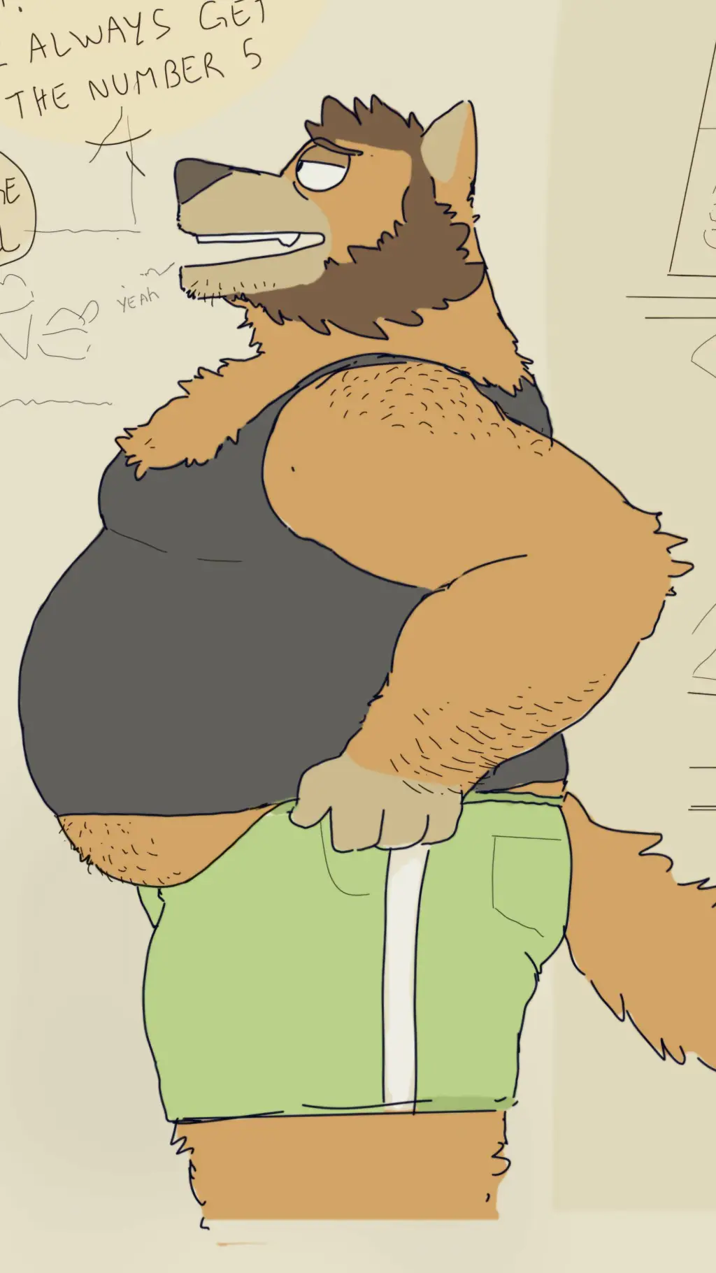 ai character: big wolf background