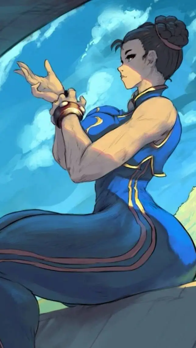 ai character: 💙Chun li💓 background