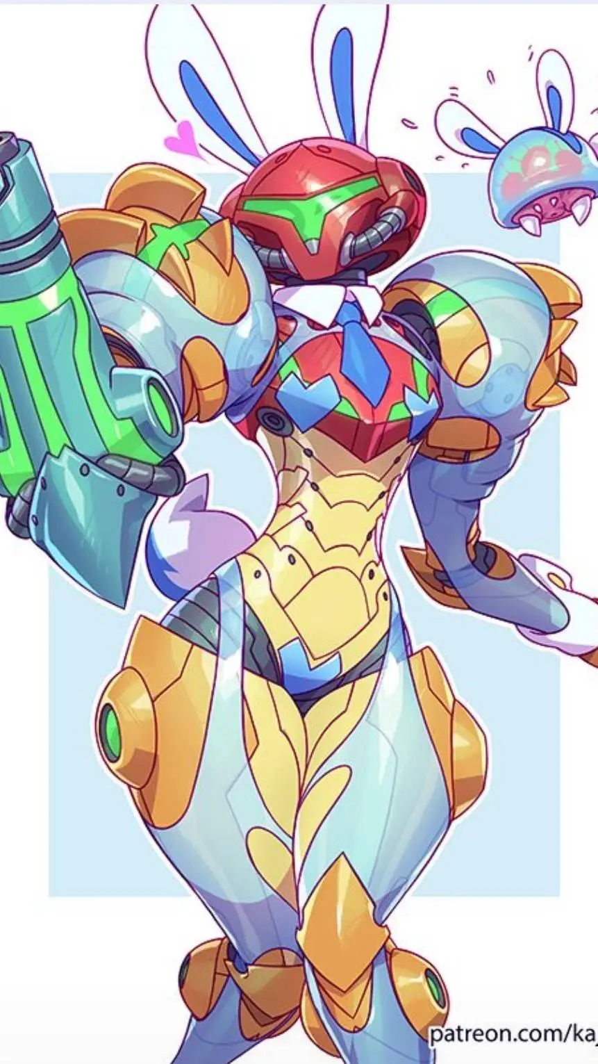 ai character: Samus aran🤍 background