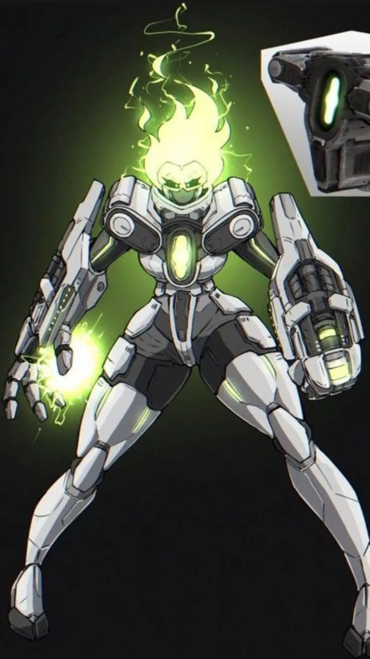 ai character: 🤍Bfg9000💚 background
