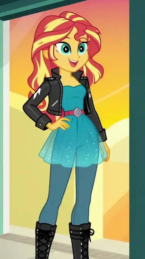 ai character: Sunset shimmer  background