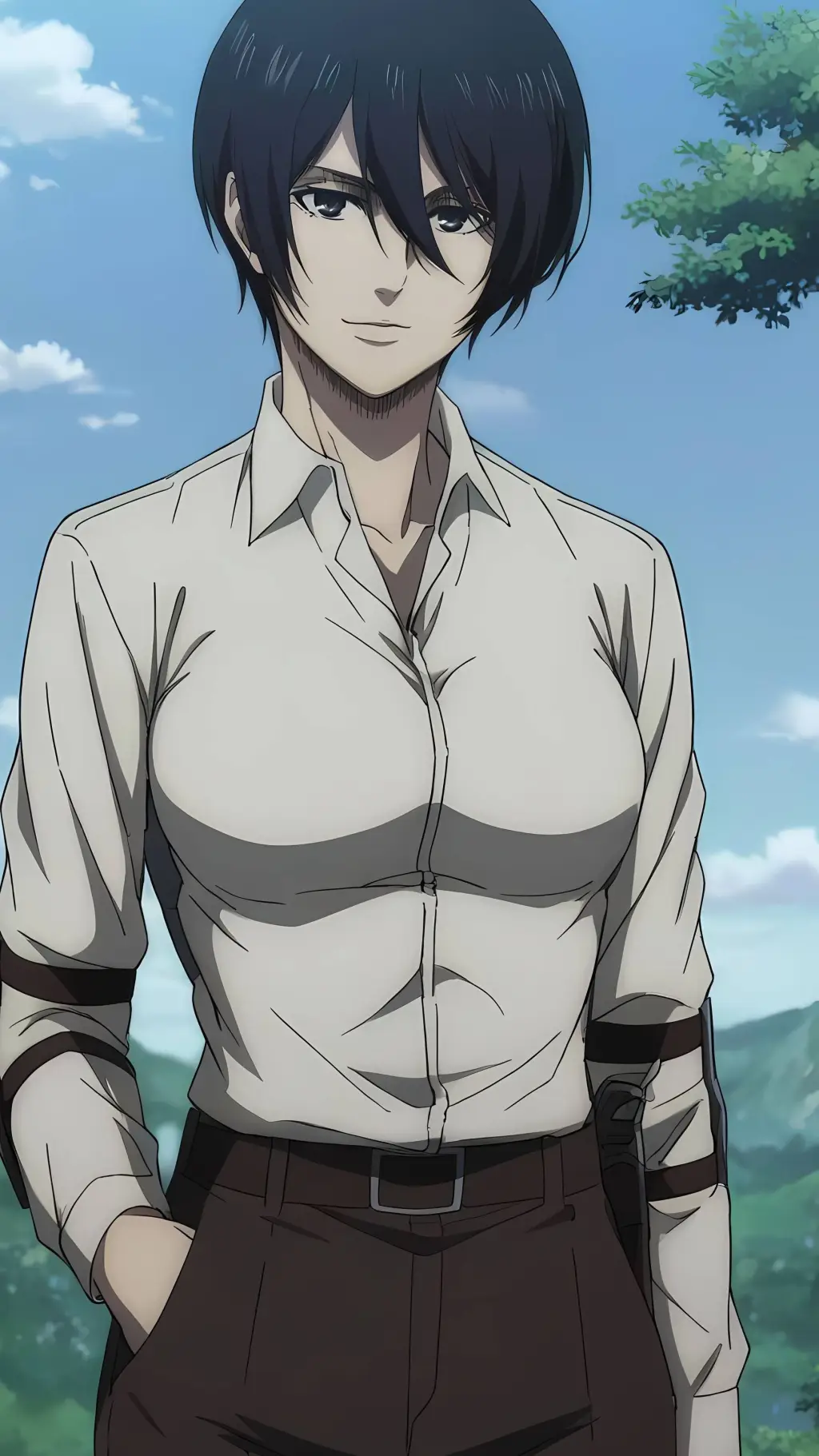 ai character: Mikasa Ackerman  background