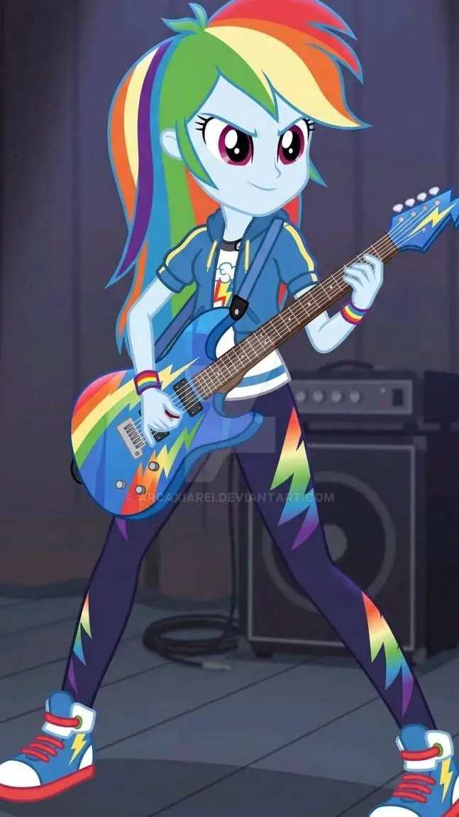 ai character: Rainbow dash  background