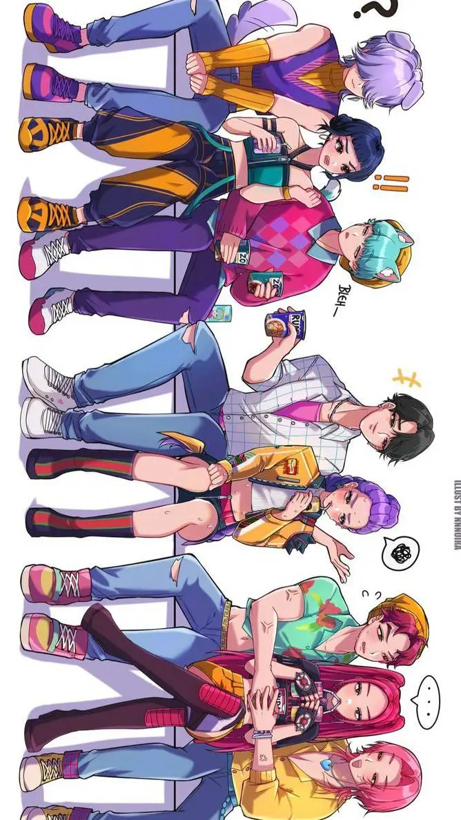 ai character: Huntrix e sajaboys background