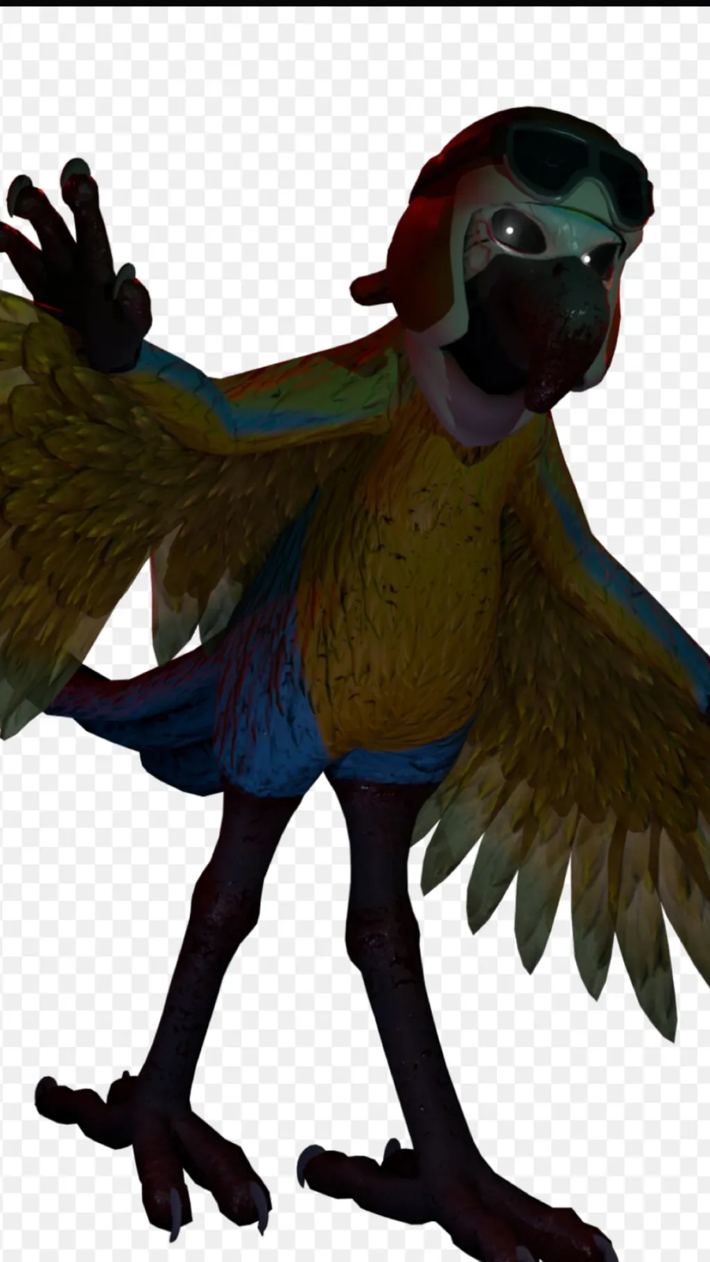 ai character: Mollie Macaw!  background