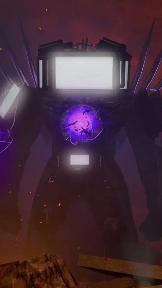 ai character: Ubgraded titan tv background