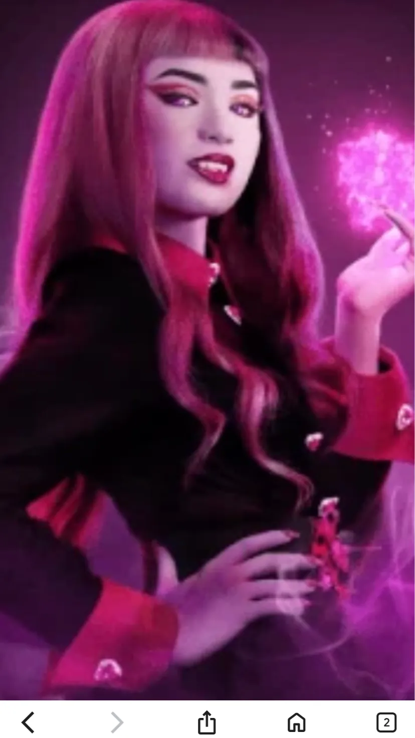 ai character: Draculaura  background