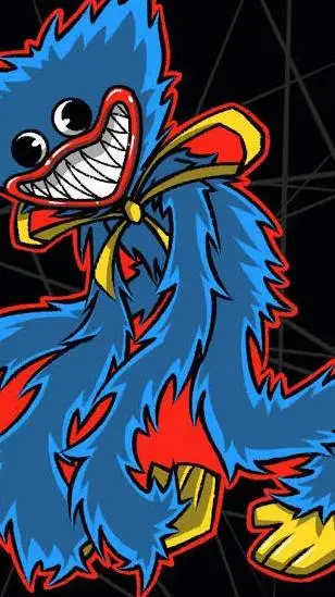 ai character: huggy wuggy  background