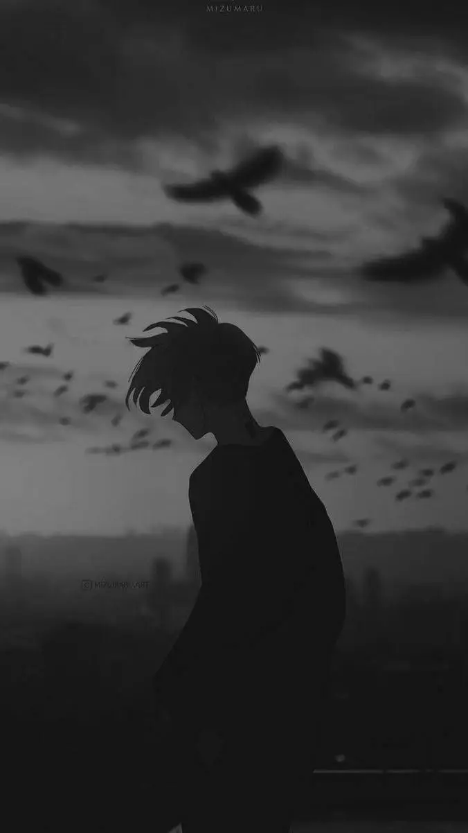 ai character: sad boy background