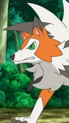 ai character: dusk lycanroc  background