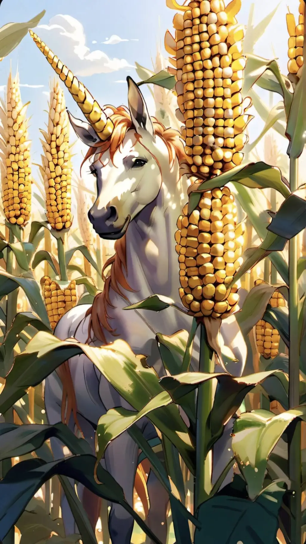 ai character: Corn Unicorn background