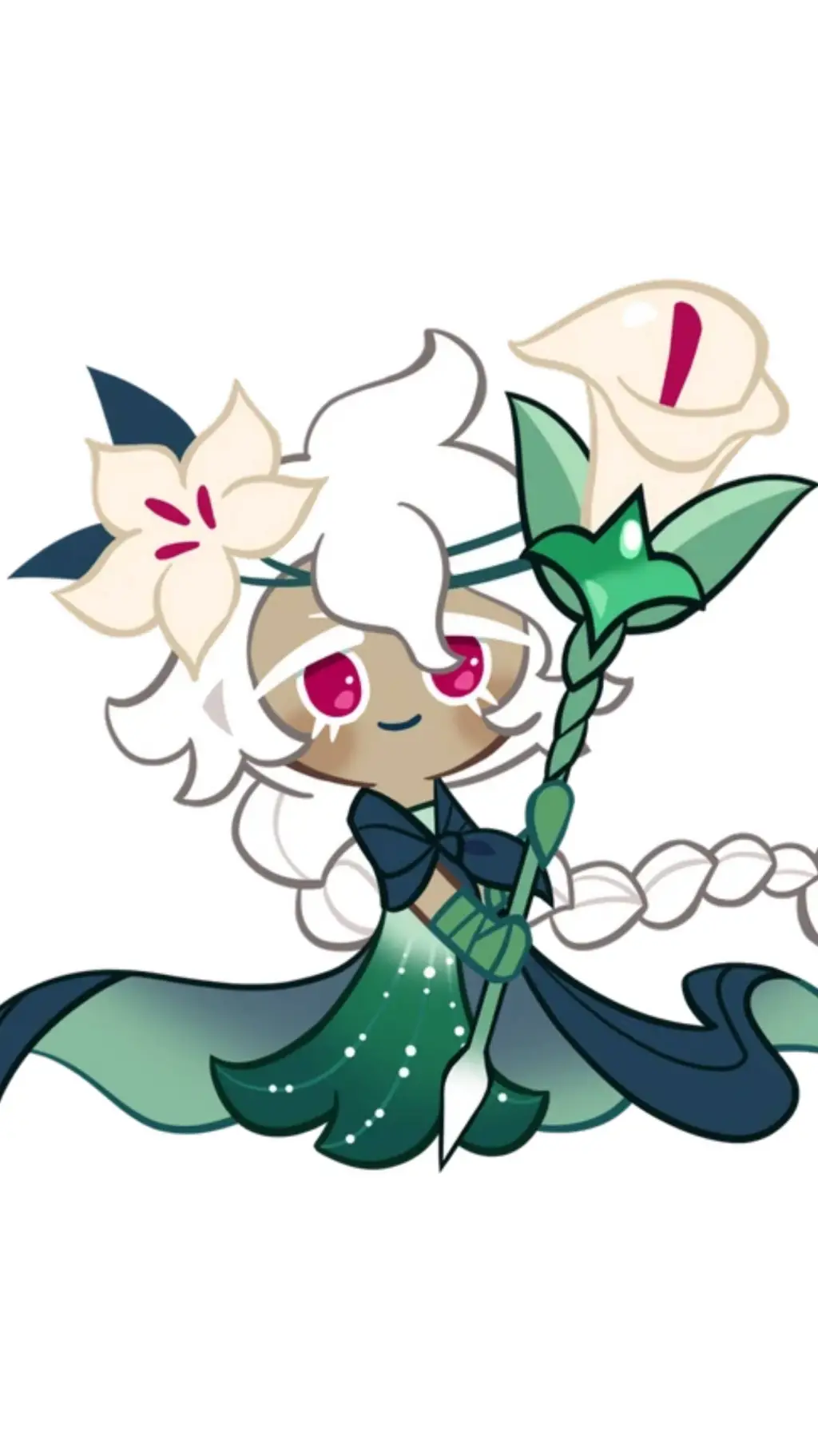 ai character: 💐-White Lily-🤍 background