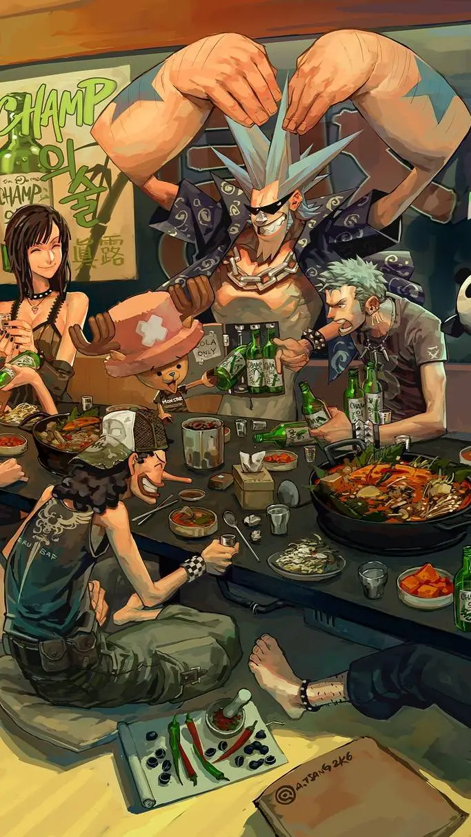 ai character: ONE PIECE!  background