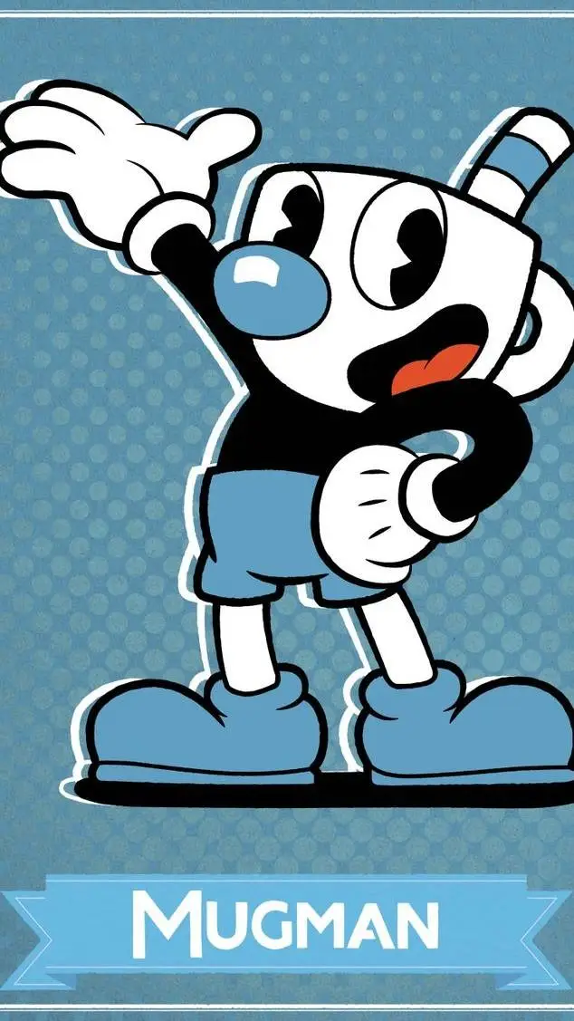 ai character: 🔵mugman🔵 background