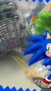 ai character: Sonic city escape background
