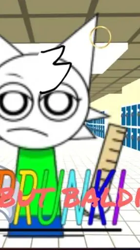 ai character: sprunki but baldi background