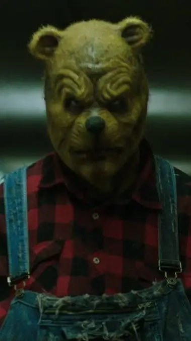 ai character: Winnie Pooh horror background
